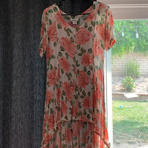 Beautiful vintage hi-low floral dress - Picture 6 of 7